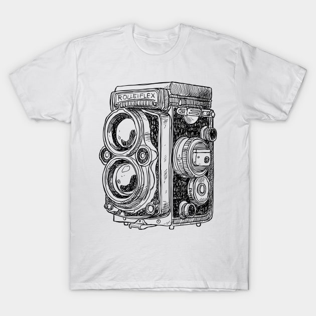 Hand-drawn vintage camera T-Shirt by Digster